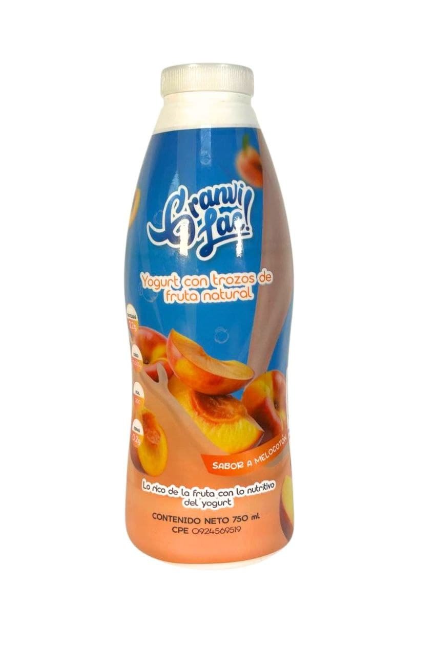 Yogurt con trozos al natural sabor a melocoton Granvilac 750ml 008111